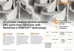 3D printed medical devices achieve 24% cycle time reduction with Renishaw’s TEMPUS™ technology